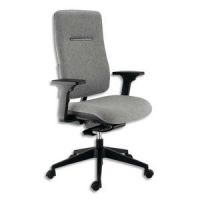 Logo Si�ge ergos haut dossier et assise en tissu gris cendre, � m�canisme synchrone, accoudoirs 3d r�glables 704202