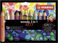 Logo Stabilo crayon aux talents multiples woody 3en1, �tui de 10 55500460