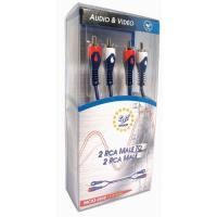 Logo 2x adaptable sur rca male/2x adaptable sur rca male 2,5m , bleu en blister 9974181