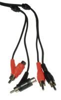Logo C�ble audio 2x rca-m�le/2x rca-m�le + femelle, 1,5mtr. 208491