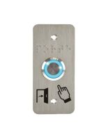 Logo Bouton poussoir acier inox d=19mm halo bleu 12v dc contact no+nc(v) + ssp101 ss19b12p101