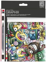 Logo Marabu feutres aquarellables 'graphix', mega mash, 12 pices 57201773