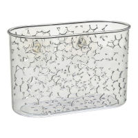 Logo Panier salle de bain plastique rectangulaire transparent � ventouses mod�le galet [e3-01755]