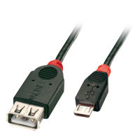Logo Lindy usb 2.0 cable type micro-b/a otg 1m micro-b plug to a coupling 2911012