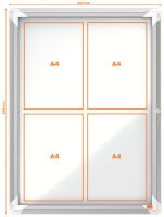 Logo Vitrine d'affichage extrieur, 6xa4, mtal - nobo  5533762