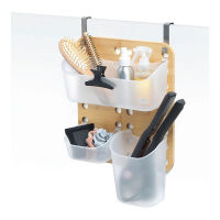Logo Organisateur de salle de bain suspendu en bambou [e3-01835]