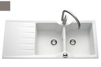 Logo Luisina - luisigranit - s�r�nade - evier � encastrer luisina 2 bacs, 1 �gouttoir coloris granit taup ev9721 059e
