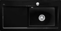 Logo Villeroy & boch - subway pure - evier � encastrer villeroy & boch 1 grand bac, 1 �gouttoir coloris glossy black ev6719 22 36