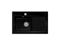 Logo Villeroy & boch - subway pure - evier � encastrer villeroy & boch 1 bac, 1 �gouttoir coloris glossy black ev6772 22 36
