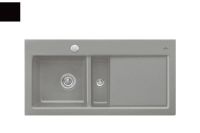 Logo Villeroy & boch - subway pure - evier � encastrer villeroy & boch 1 bac, 1 vide-sauce, 1 �gouttoir coloris glossy black ev6770 2