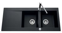 Logo Luisina - naturalite - haka - evier � encastrer luisina 2 bacs, 1 �gouttoir coloris noir ev169vm 009