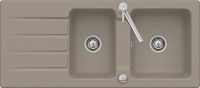Logo Villeroy & boch - architectura - evier � encastrer villeroy & boch 2 bacs, 1 �gouttoir coloris timbe ev3380 12 sr