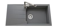 Logo Luisina - naturalite - slam - evier � encastrer luisina 1grand bac, 1 �gouttoir coloris gris acier ev186 034