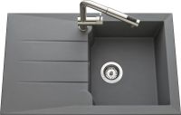 Logo Luisina - naturalite - slam - evier � encastrer luisina 1 bac, 1 �gouttoir coloris gris acier ev185 034