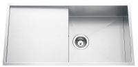 Logo Luisina - luisinox - adagio - cuve sous-plan luisina 1 bac, 1 �gouttoir, vidage tirette laiton satin evsp5601il7