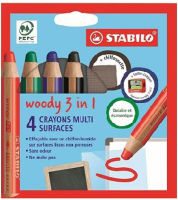 Logo Stabilo crayon multi-talents woody 3 en 1, kit ardoise 55500574