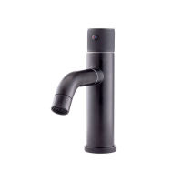 Logo Robinet de lavabo en acier inoxydable, noir, eau chaude-froide, tuyaux, bec bas, levier unique [qli-fa-bk7799]