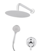 Logo Ensemble de douche en laiton / zinc - acier inoxydable - abs, chrome, eau chaude-froide, levier unique [qli-fa-cs07]