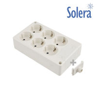Logo Base bipolaire 6 prises avec t/t lat�ral 16a 250v solera couleur blanche [e3-41222]