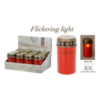 Logo Bougie pour les morts (cimetire) avec lumire led. 2xlr14 (piles non incluses) lumire blanc chaud [e3-36251]