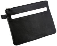 Logo Alassio sac de banque avec poche avant, cuir, noir 5318131