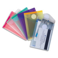 Logo Tarifold sachet de 6 pochettes enveloppes a7 portrait  velcro en pp 18/100e. coloris assortis 435150