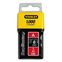 Logo Stanley boite de 1000 agrafes 6 mm pour agrafeuse tacker corps acier 6-tr45 434457