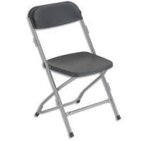 Logo Chaise polyfold pliante en plastique noir, 4 pieds en acier �poxy aluminium - hauteur totale 80 cm 704190