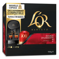 Logo L'or bo�te de 10 dosettes xxl de 104g de caf� moulu arabica double espresso splendente n�7 438104