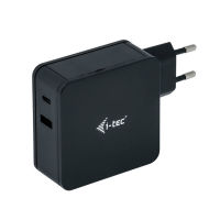 Logo I-tec usb c universal charger 60w 1xusb-c port 60w 1xusb-a port 12w for laptops tablets smartphones hp apple dell macbook etc. 3