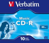 Logo Verbatim cd-r audio 80 min color 10pcs h142110