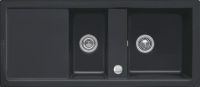 Logo Villeroy & boch - subway - evier � encastrer villeroy & boch 2 bacs, 1 �gouttoir coloris ebony ev6726 02 s5