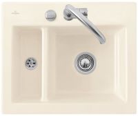 Logo Villeroy & boch - subway xm - cuve � encastrer villeroy & boch 1 bac, 1 vide-sauce coloris ivory ev6780 02 fu