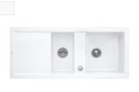 Logo Villeroy & boch - subway - evier � encastrer villeroy & boch 2 bacs, 1 �gouttoir coloris snow white ev6726 02 kg