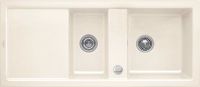 Logo Villeroy & boch - subway - evier � encastrer villeroy & boch 2 bacs, 1 �gouttoir coloris cr�me ev6726 02 kr