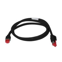 Logo C�ble patch rj45 noir cat.7, s/ftp, lszh 2x hrs tm21 noir, 1:1, 2,0m k0700sw.2