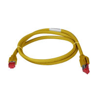 Logo C�ble patch rj45 jaune cat.7, s/ftp, lszh 2x hrs tm21 jaune, 1:1, 0,5m k0700ge.0,5