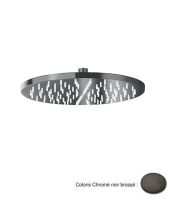 Logo Pomme de douche ronde diametre 30 laiton chrome noir brosse hydrotherapie - pd55875 chrom� noir bross�