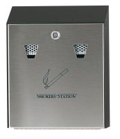 Logo Rubbermaid cendrier mural smockers' station, noir / argent 71240094