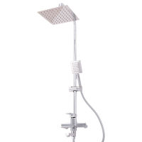 Logo Ensemble de douche en laiton / zinc - acier inoxydable - abs, chrome, eau chaude-froide, levier unique [qli-fa-3028a]