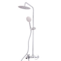 Logo Ensemble de douche en laiton / zinc - acier inoxydable - abs, chrome, eau chaude-froide, levier unique [qli-fa-3077]