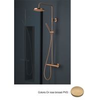 Logo Colonne de douche triverde thermostatique or rose brosse triverde - tv48634p or rose bross� pvd
