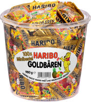 Logo Haribo bonbon glifi aux fruits goldbren minis, bote 9540000