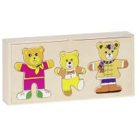Logo Famille ours  habiller, bote-puzzle, 30,5 x 14 x 4,4 cm gk170