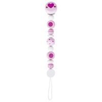 Logo Accroche-ttine perles rayes et  pois, rose 732420