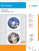 Logo Herma pochette perfore cd/dvd pour 2 cd, a4, pp,transparent 6500513