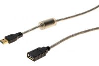 Logo Rallonge usb 3.0 a / a or + ferrite transparente - 5,0 m 149686