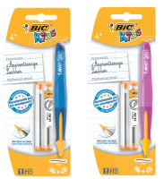 Logo Bic blister 1 porte-mines rechargeable beginners+ 12 mines. mine hb 1,3mm. corps bleu ou rose 302299