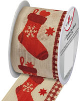 Logo Susy card ruban en tissu pour no�l 'happy socks' 40023816