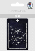Logo Ursus pendentif en carte 'tags' - mariage, 'roses blanches' 57910172
